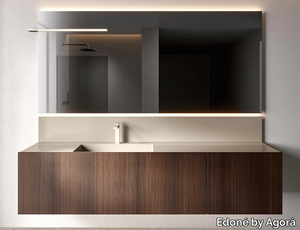 HEX 2337 - Wall-mounted vanity unit with integrated washbasin _ Edoné by Agorà