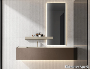 HEX 2335 - Wall-mounted vanity unit with integrated washbasin _ Edoné by Agorà