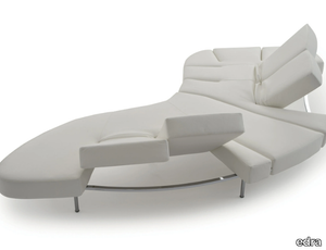 FLAP - Recliner curved leather sofa _ edra