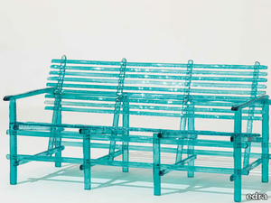 A’MARE - Polycarbonate outdoor bench with back _ edra