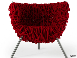 VERMELHA - Fabric easy chair with armrests _ edra