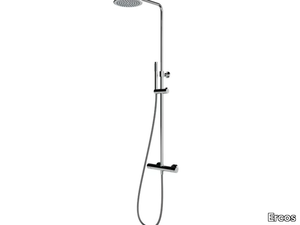 ROUND-T - Wall-mounted shower panel with hand shower _ Ercos