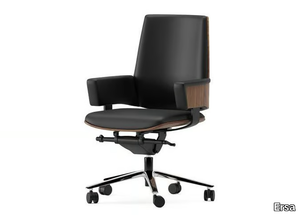 CARNA - Swivel upholstered leather office chair with castors _ Ersa