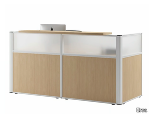 FJORD - Modular wooden Reception desk and etched glass _ Ersa