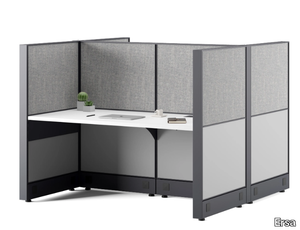 KARMA - Multiple office desk with sound absorbing screens _ Ersa