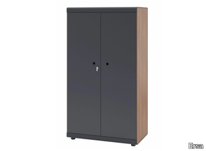 SWARD - Tall melamine office storage unit with hinged doors with lock _ Ersa