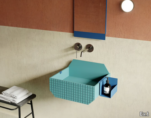 FRIEZE ONE LOW - Wall-mounted Livingtec® washbasin _ Ex.t