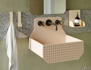 FRIEZE ONE HIGH - Wall-mounted Livingtec® washbasin _ Ex.t