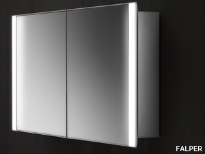 QUATTRO.ZERO - Mirror with cabinet with integrated lighting _ FALPER