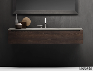 EDGE - Single wall-mounted vanity unit with drawers _ FALPER