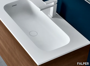 ROUND - Cristalplant® washbasin with integrated countertop _ FALPER