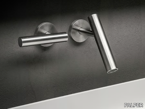 CILINDRO - 2 hole wall-mounted stainless steel washbasin tap _ FALPER