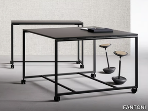 ATELIER - High meeting table with castors _ FANTONI