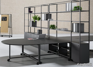 ATELIER - Sectional workstation desk with shelves _ FANTONI