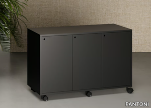 ATELIER - Metal office storage unit with hinged doors with castors _ FANTONI