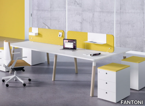 WOODS 90° EDGE - Multiple office desk with sound absorbing screens _ FANTONI