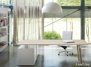 WOODS - Office desk with shelves with drawers _ FANTONI