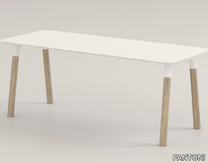 WOODS - Solid wood workstation desk _ FANTONI