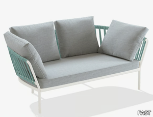 RIA - 2 seater garden sofa in aluminum and fabric _ FAST