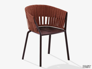 RIA - Garden chair in aluminum and fabric with armrests _ FAST