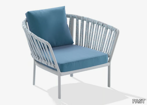 RIA - Garden armchair in aluminum and fabric with armrests _ FAST