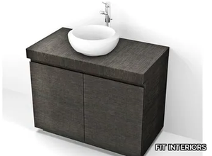 BASE - Single laminate vanity unit with doors _ FIT INTERIORS