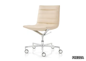 KEY - Leather office chair with 5-Spoke base with fire retardant padding _ FREZZA