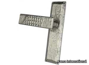 CROCODILE BC14 SU PLACCA - Brass door handle on back plate _ Fama International