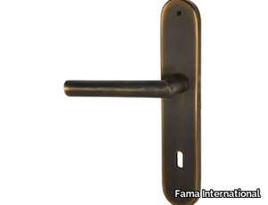 GAUDIUM MG3391 - Bronze door handle on back plate with lock _ Fama International