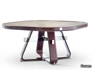 ANTIMO - Square tanned leather dining table _ Fasem