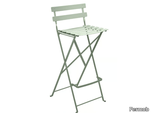 BISTRO - Folding steel barstool with footrest _ Fermob