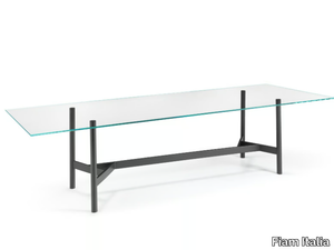 AGOS - Painted metal and glass table _ Fiam Italia