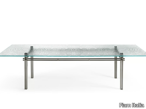 CRISTALINE - Glass and metal table _ Fiam Italia