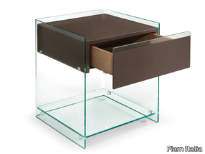 DINO - Wood and glass bedside table with drawers _ Fiam Italia