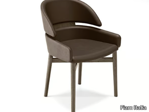 LLOYD - Leather chair with armrests _ Fiam Italia