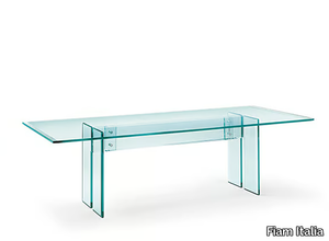 LLT HOME OFFICE - Rectangular glass writing desk _ Fiam Italia