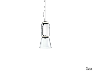 NOCTAMBULE SUSPENSION LOW CYLINDER CONE - LED blown glass pendant lamp _ Flos