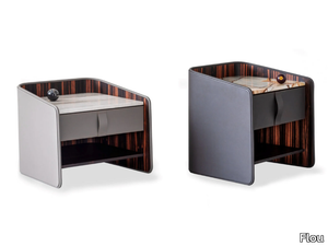 GENTLEMAN - Rectangular leather bedside table _ Flou