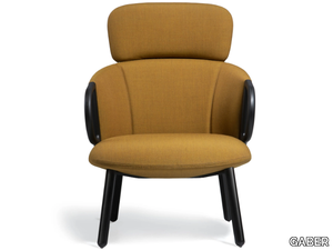 CUCARACHA HB BL - Upholstered fabric easy chair with armrests _ GABER