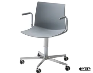 KANVAS 2 5R BR - Technopolymer office chair with armrests with 5-Spoke base _ GABER