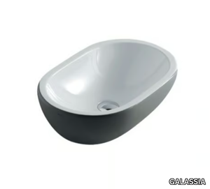 MIDAS - Countertop oval ceramic washbasin _ GALASSIA