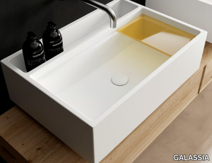 NEXT 70 - Wall-mounted rectangular ceramic washbasin _ GALASSIA