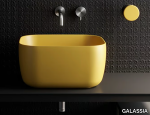 LOLA - Countertop rectangular ceramic washbasin _ GALASSIA