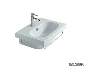 EDEN - 60 CM - Wall-mounted ceramic washbasin with towel rail _ GALASSIA