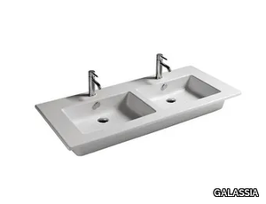 EDEN - 121 CM - Double rectangular ceramic washbasin _ GALASSIA