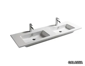 EDEN - 141 CM - Double rectangular ceramic washbasin _ GALASSIA