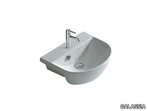 M2 - 35 CM - Semi-inset ceramic washbasin _ GALASSIA