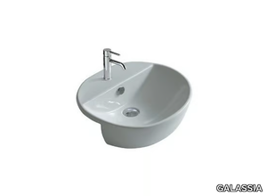 M2 - 50 CM - Semi-inset ceramic washbasin _ GALASSIA