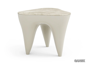 IVORY - Fiberglass coffee table with Fior di Bosco marble top _ GANSK