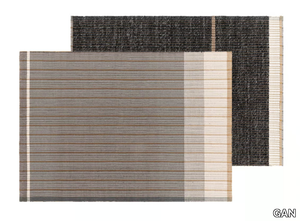 REVERSIBLE BLACK - Rectangular rug in wool, linen and cotton _ GAN